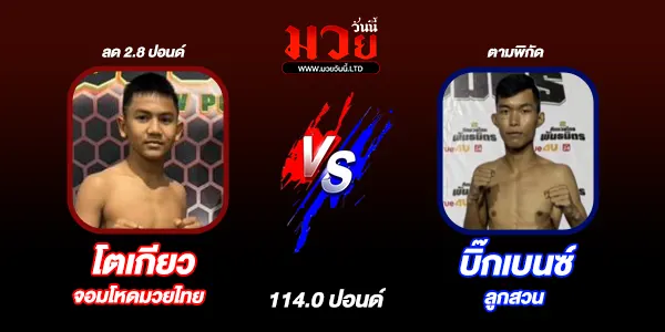 โปรแกรมมวยวันนี้
