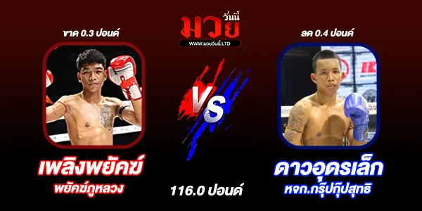 โปรแกรมมวยไทย วันอังคารที่ 25 พฤศจิกายน 2568