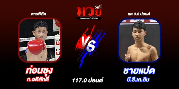 โปรแกรมมวยวันนี้