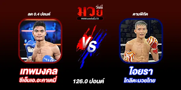 โปรแกรมมวยไทย วันอาทิตย์ที่ 30 พฤศจิกายน 2568