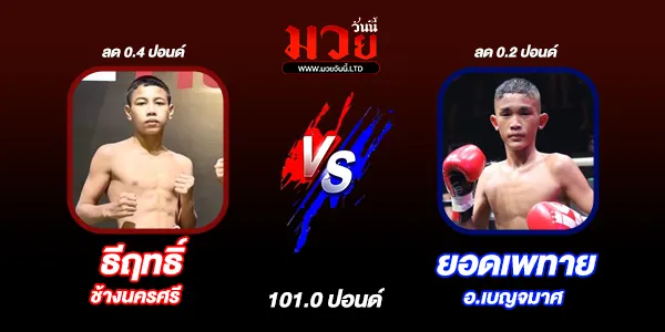 โปรแกรมมวยไทย วันเสาร์ที่ 6 ธันวาคม 2568