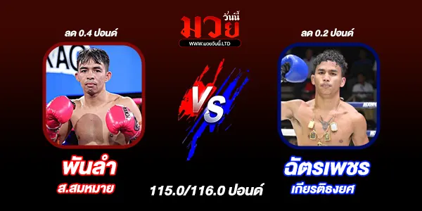 โปรแกรมมวยวันนี้