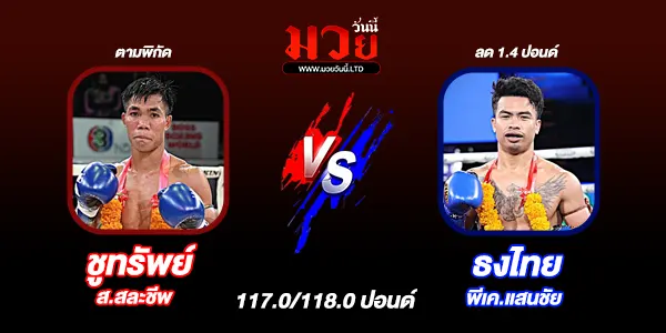 โปรแกรมมวยไทย วันพุธที่ 10 ธันวาคม 2568