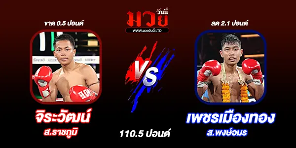 โปรแกรมมวยไทย วันเสาร์ที่ 6 ธันวาคม 2568