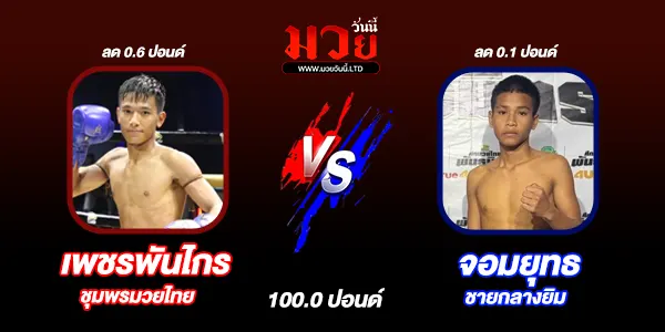 โปรแกรมมวยไทย วันจันทร์ที่ 12 มกราคม 2569 