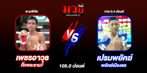 โปรแกรมมวยไทย วันเสาร์ที่ 17 มกราคม 2569