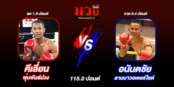 โปรแกรมมวยไทย วันอาทิตย์ที่ 4 มกราคม 2569