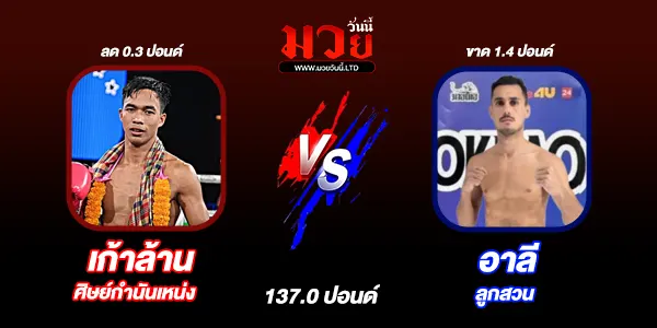 โปรแกรมมวยวันนี้