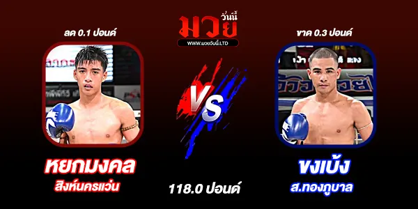 โปรแกรมมวยไทย วันพุธที่ 11 กุมภาพันธ์ 2569