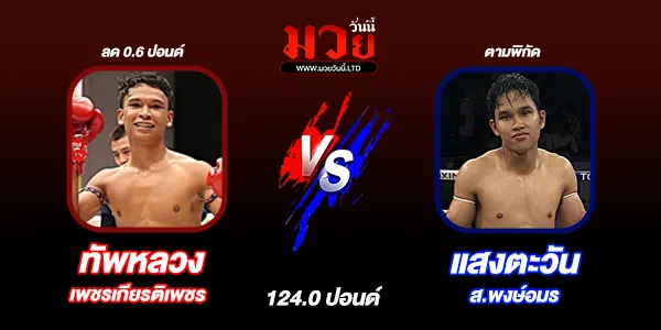 โปรแกรมมวยไทย วันอาทิตย์ที่ 22 กุมภาพันธ์ 2569 