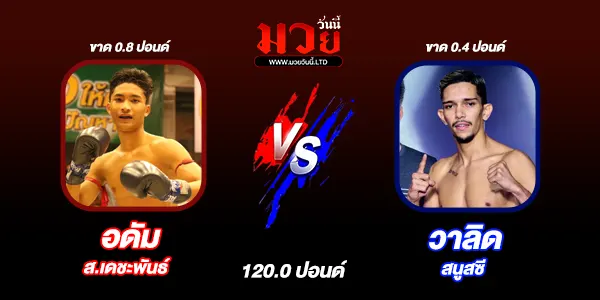 โปรแกรมมวยวันนี้