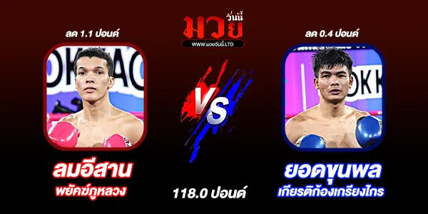 โปรแกรมมวยไทย วันพุธที่ 25 มีนาคม 2569