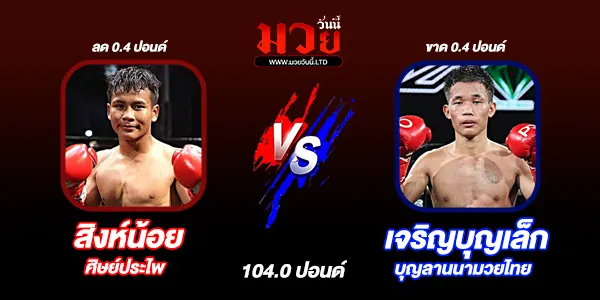 โปรแกรมมวยวันนี้