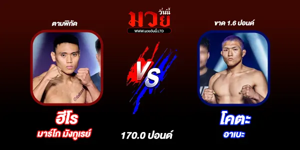 โปรแกรมมวยวันนี้