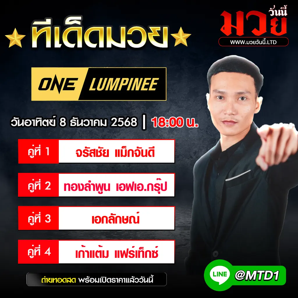 ทีเด็ดมวย ประจำวันศุกร์ที่ 3 เมษายน 2569